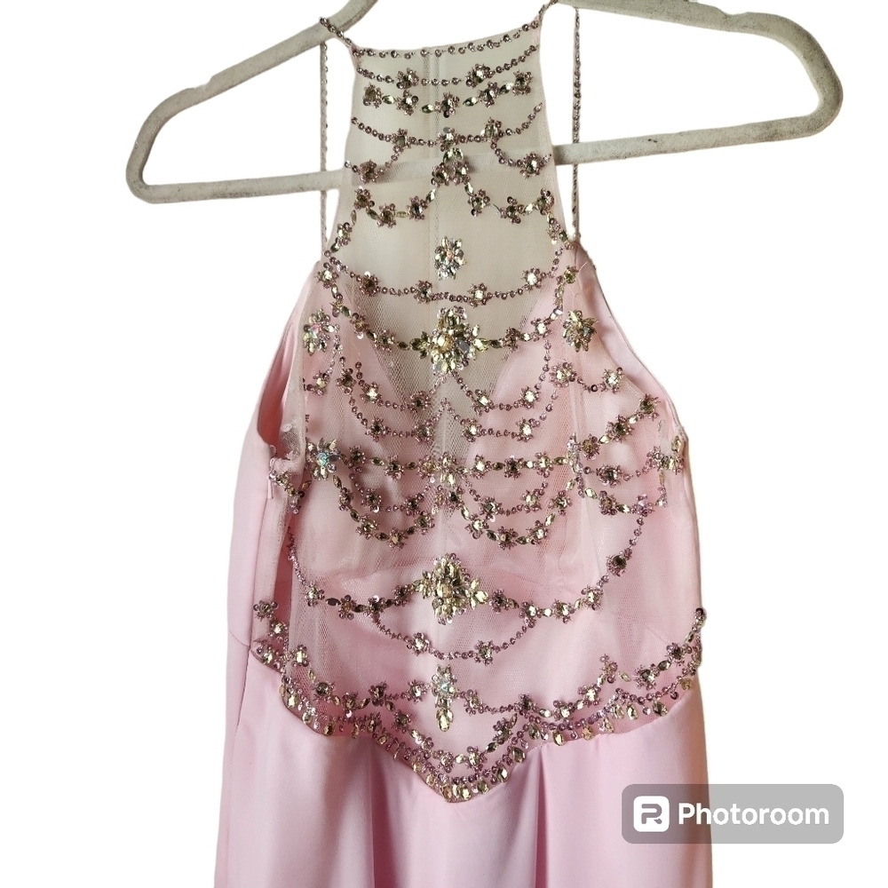 David & Johnny Baby Pink Jeweled Back Dress Sz. 7/8 Stunning Formal - Picture 8 of 8